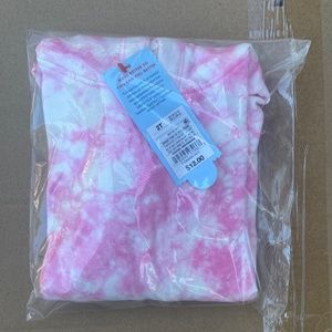 Pink tie dye hooded long sleeve shirt
